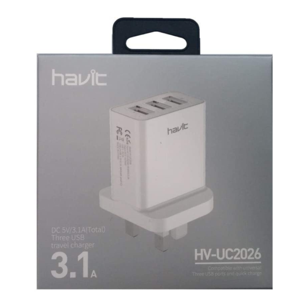 Havit HV-UC2026 USB 3.1A Triple Port Wall Charger