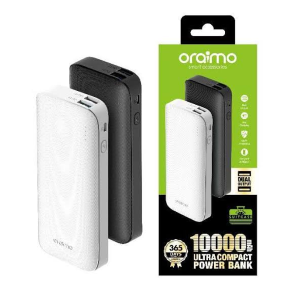 Oraimo 10000mAh Ultra Slim 2.1A Fast Charging Power Bank OPB-P106D