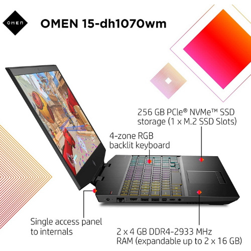 HP Omen 15-dh1070wm Laptop Core i7-10th gen 1TB hard drive 8GB memory+256GB SSD Windows 10