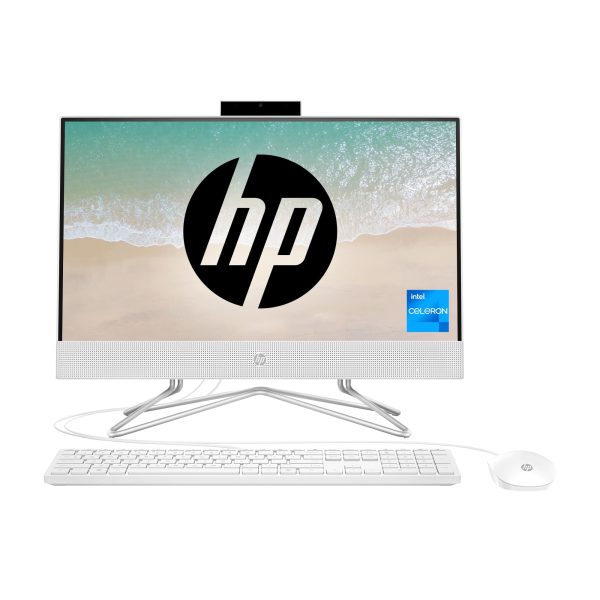 HP 22-DD2000NH ALL-IN-ONE PC (INTEL CELERON J4025 4GB 256GB 21.5 FHD NON-TOUCH DOS)-SNOW WHITE