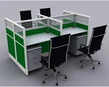 Stylish WorkStation 4 Person Cubicle